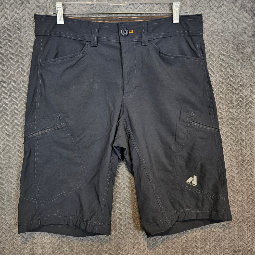 Eddie Bauer First Ascent Mens 32 12" Guide Shorts Gray Technical Hiking Cargo